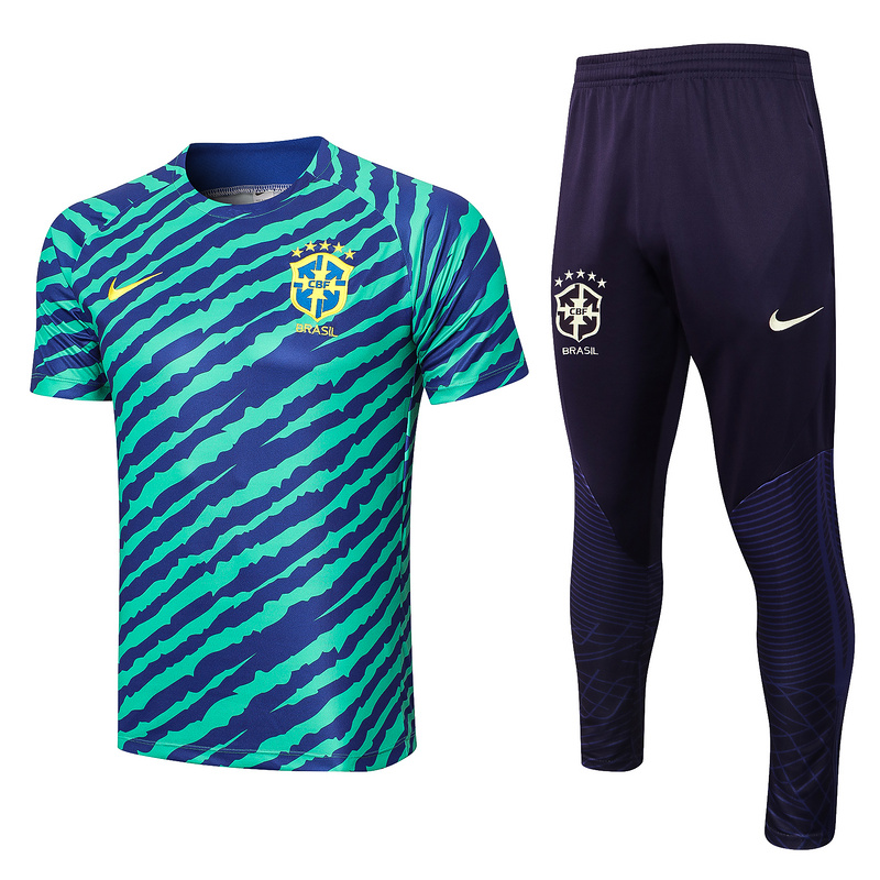 AAA Quality Brazil 22/23 Blue/Green Training Kit Jerseys